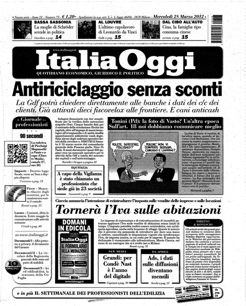 Italia oggi : quotidiano di economia finanza e politica